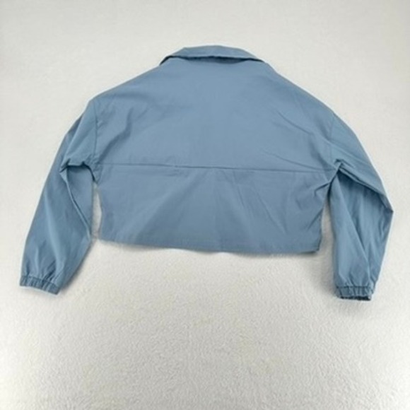 WeWoreWhat Cropped Quarter‎ Zip Jacket Dusty Blue XS NWT - Picture 11 of 11